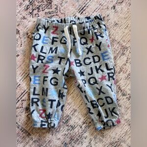 GAP Gray and Black Alphabet Print Joggers